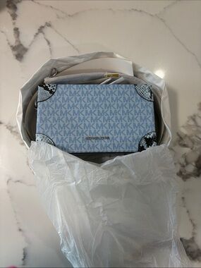 Michael Kors Jeannie Small Signature Logo and Snake Embossed Crossbody Bag